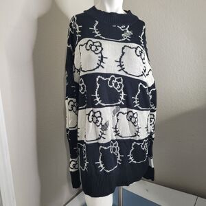 Dolls Kill Hello Kitty Small Sweater pullover graphic holes distress ribbed knit